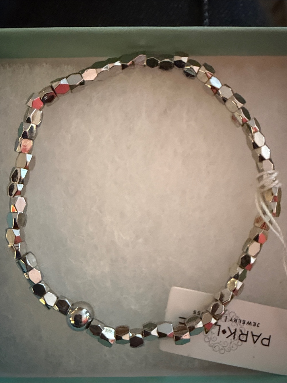 Park Lane Silver Faceted Bead Stretch Bracelet
